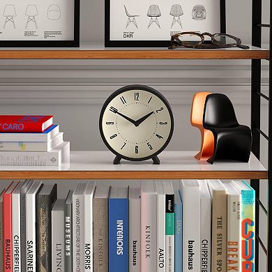 Venus Desk Clock Modern Round Retro Style For Shelf Table Mantel Bedside 14.5cm Quartz Movement