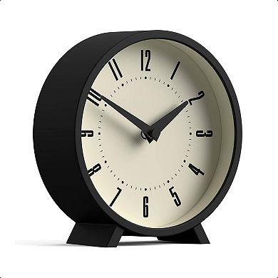 Venus Desk Clock Modern Round Retro Style For Shelf Table Mantel Bedside 14.5cm Quartz Movement