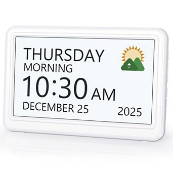 Digital Clock 7" Large Display Calendar 20 Alarms Dimmable Dementia Seniors Clock