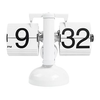 Flip Desk Clock Retro Vintage Auto Flip Number AM/PM Display Battery Operated Home Office Decor
