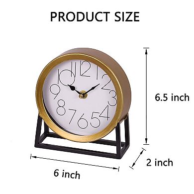 Modern Table Clock Silent Non-Ticking Desk Mantel Decor Bedroom Living Room Gift
