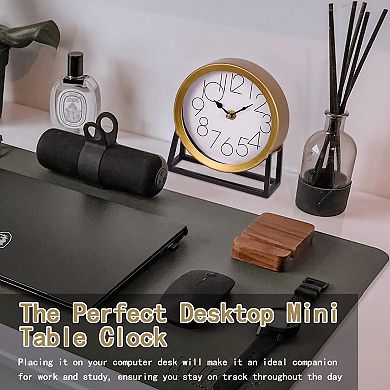 Modern Table Clock Silent Non-Ticking Desk Mantel Decor Bedroom Living Room Gift