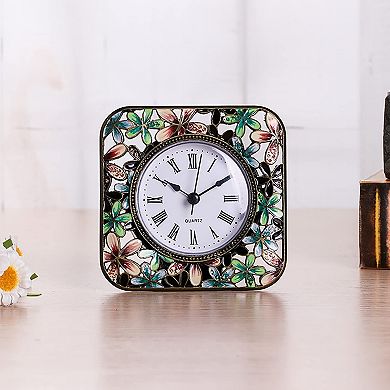 Vintage Metal Mini Table Clock Silent Analog Quartz Decorative Shelf Desk Clock