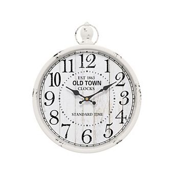 Retro Round Wall Clock Vintage Antique Style Decor 11.8" H x 9.3" W Silent Non-Ticking Quartz