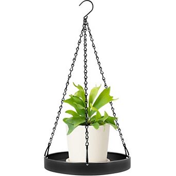 Plant Hanger Indoor Outdoor Metal Hanging Planter Basket Window Shelf Black 9.4 Inch