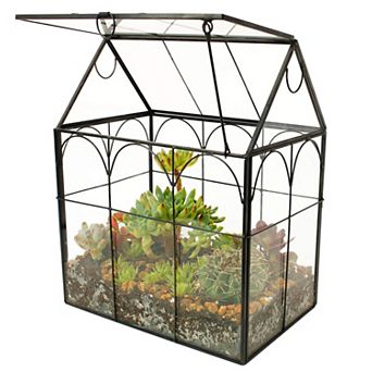 Glass House Terrarium Succulent Planter Geometric Plant Container Home Garden Office Decoration