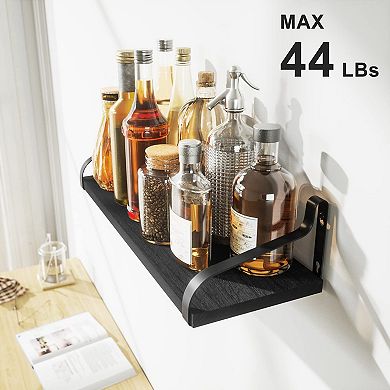Floating Shelves Wall Mounted Set of 3 Large Wood Storage Rustic Display Bathroom Bedroom Living