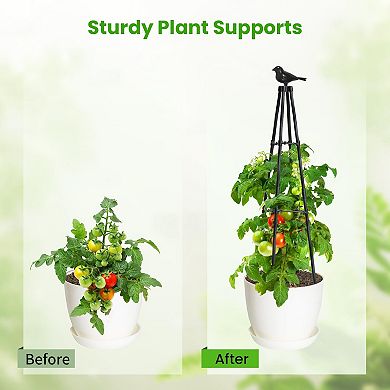 Garden Trellis 67" Tall Metal Obelisk 2 Pack Climbing Plants Support Tomato Cucumber Bean Vine