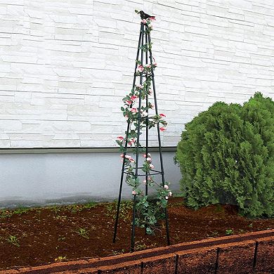 Garden Trellis 67" Tall Metal Obelisk 2 Pack Climbing Plants Support Tomato Cucumber Bean Vine