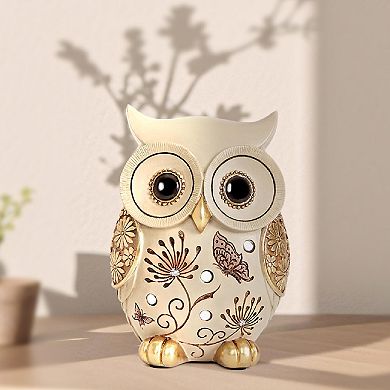 Owl Statue Home Decor Vintage Figurine Bird Sculpture Bookshelf Office Table Gift