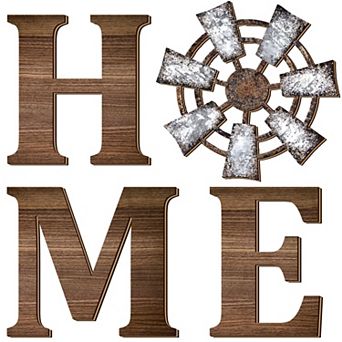 Windmill Wall Decor Wooden Home Letters Rustic Farmhouse Hanging Wood Sign For Living Room Kitchen