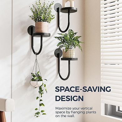 Wall-Mounted Plant Hanger Indoor Window Shelf 3pcs Space-Saving Decor