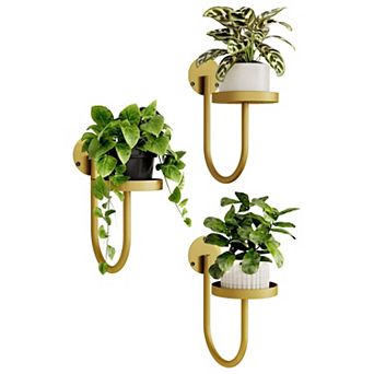 Wall-Mounted Plant Hanger Indoor Window Shelf 3 pc Space-Saving Decor