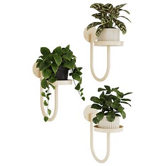 Wall-Mounted Plant Hanger Indoor Window Shelf 3 pc Space-Saving Decor