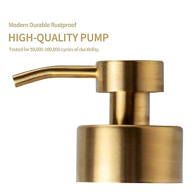 Foaming Soap Dispenser 12oz Thick Glass Stainless Steel Pump Bathroom Kitchen