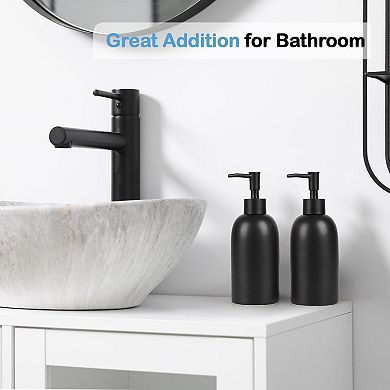Foaming Hand Soap Dispenser Glass Refillable Foam Pump Bottle for Bathroom Kitchen