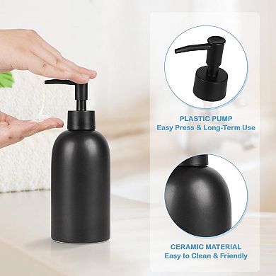 Foaming Hand Soap Dispenser Glass Refillable Foam Pump Bottle for Bathroom Kitchen