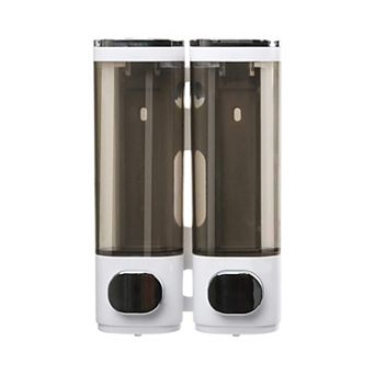 Wall Mounted Soap Dispenser 2 Chambers 600ml Shampoo Conditioner Body Wash Pump Bathroom Kitchen