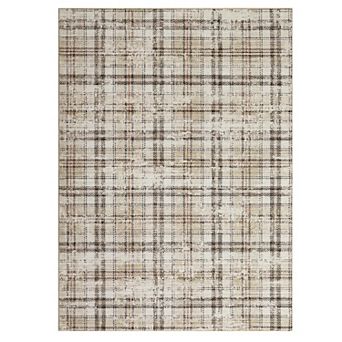 Fashionwu Vintage Distressed Plaid Pattern Rug For Bedroom Apartment Soft Carpet Christmas Decor