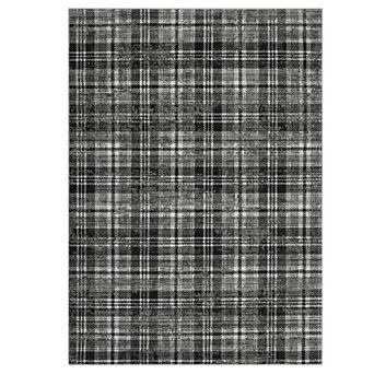 Fashionwu Vintage Distressed Plaid Pattern Rug For Bedroom Apartment Soft Carpet Christmas Decor