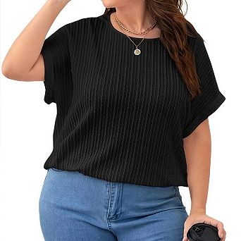 Womens Plus Size Tops Spring Summer Sweaters Dressy Casual Short Sleeve Shirts Business Blouses