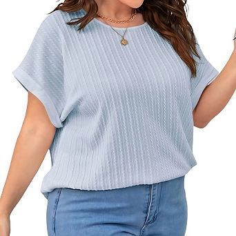 Womens Plus Size Tops Spring Summer Sweaters Dressy Casual Short Sleeve Shirts Business Blouses