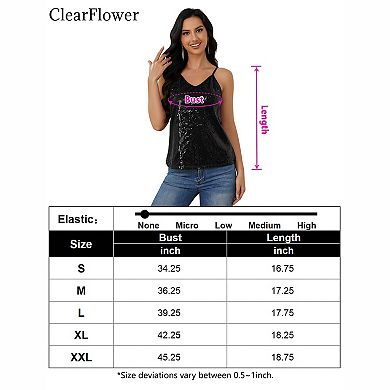 Women's Sequin V‑Neck Party Cami Tank Top