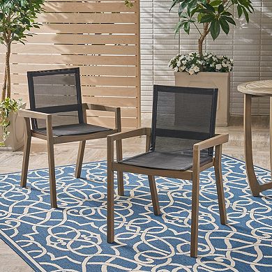 Set of 2 Belfast Wood Patio Dining Chair