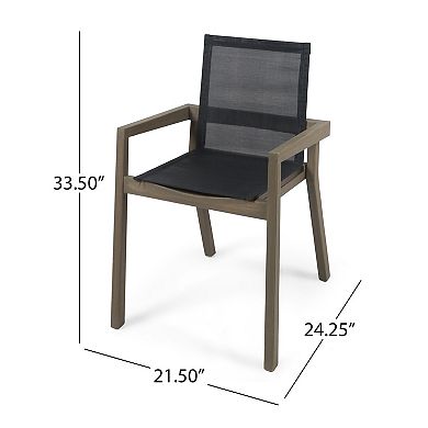 Set of 2 Belfast Wood Patio Dining Chair