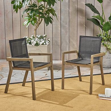 Set of 2 Belfast Wood Patio Dining Chair