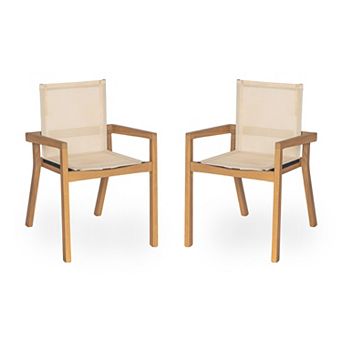 Set of 2 Belfast Wood Patio Dining Chair