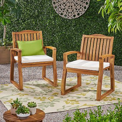 Della Wood Kd Armchair Patio Dining Chairs