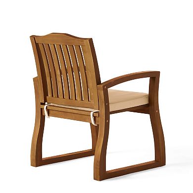 Della Wood Kd Armchair Patio Dining Chairs