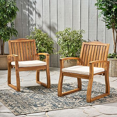 Della Wood Kd Armchair Patio Dining Chairs