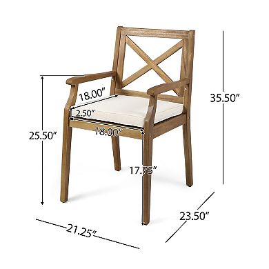 Perla Dining Chair, 2pcs With 2 Cushions, For Backyard, Poolside, Garden