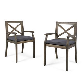 Perla Dining Chair, 2 pc With 2 Cushions, For Backyard, Poolside, Garden