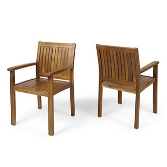 Wilson Outdoor Dining Chair, 2 pc Patio Armchairs