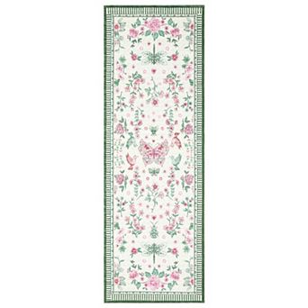 Floral Area Rug Washable Carpet for Living Room, Bedroom, Dining Room, Playroom, Office, Home Decor
