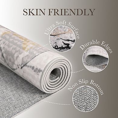 Modern Area Rugs Washable Abstract Carpet, Non-Slip Carpet for Bedroom, Living Room, Office