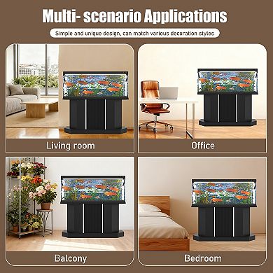 Modern Storage Cabinet With Fish Tank Stand Power Outlet