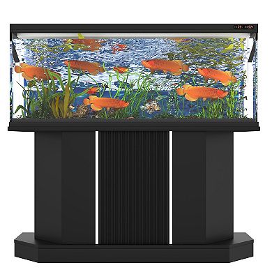 Modern Storage Cabinet With Fish Tank Stand Power Outlet