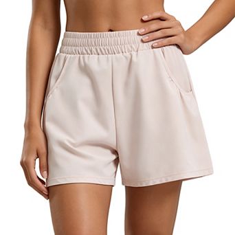 Womens High Waisted Running Shorts Quick Dry Athletic Shorts with Pockets