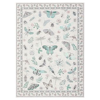 Fashionwu Butterfly And Insect Prints Area Rug Modern Washable Non Slip Home Decor For Living Rooms