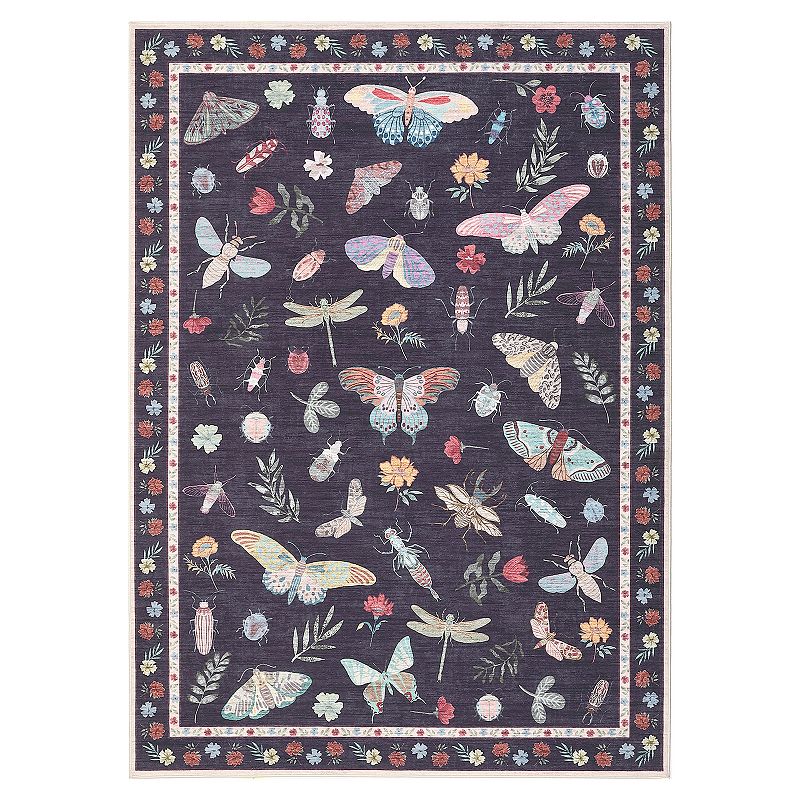 Fashionwu Butterfly And Insect Prints Area Rug Modern Washable Non Slip ...