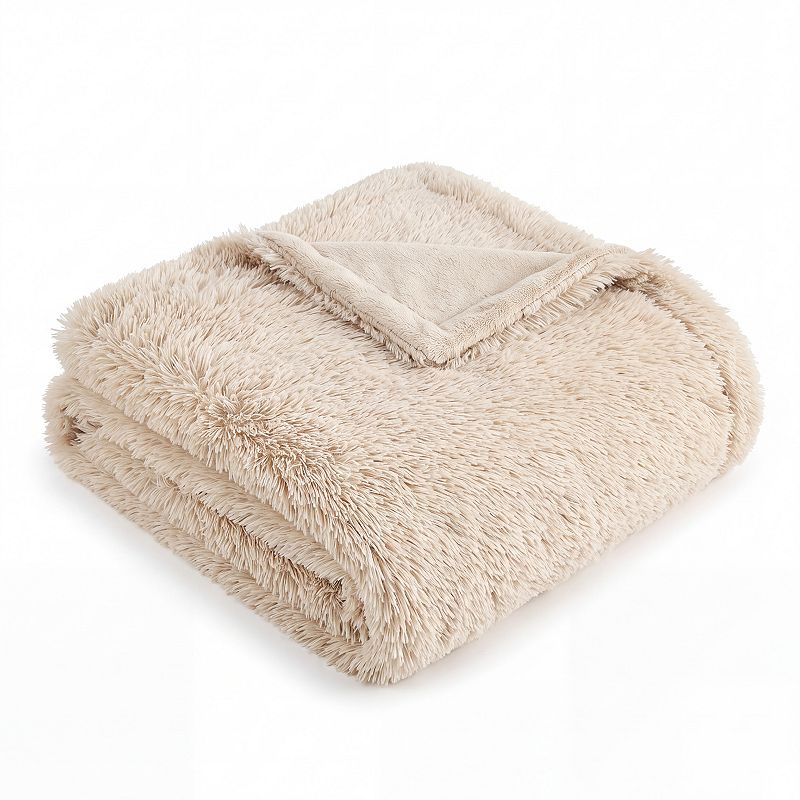 Bedsure Faux Fur Sherpa Ultra Soft Plush Blanket, Whitecap Gray