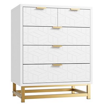 5-Drawer Dresser for Bedroom, Large Modern Chest w/ Wide Drawers, Wood Storage