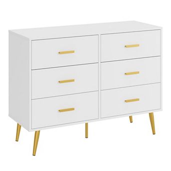6-Drawer Dresser for Bedroom, 41.7" Wide Fabric Storage Tower, Steel Frame Chest for Closet
