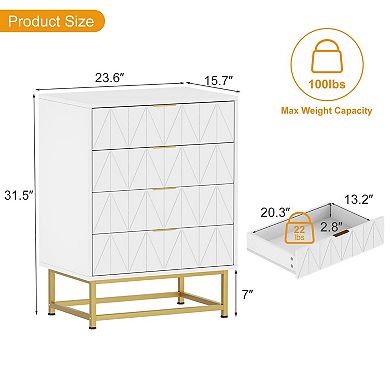 4 Drawer Fabric Dresser Organizer Chest, Small Storage for Bedroom, Closet