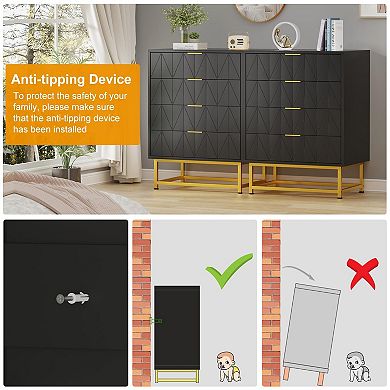 4 Drawer Fabric Dresser Organizer Chest, Small Storage for Bedroom, Closet