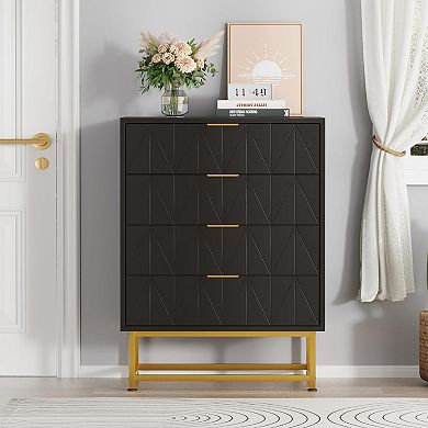 4 Drawer Fabric Dresser Organizer Chest, Small Storage for Bedroom, Closet